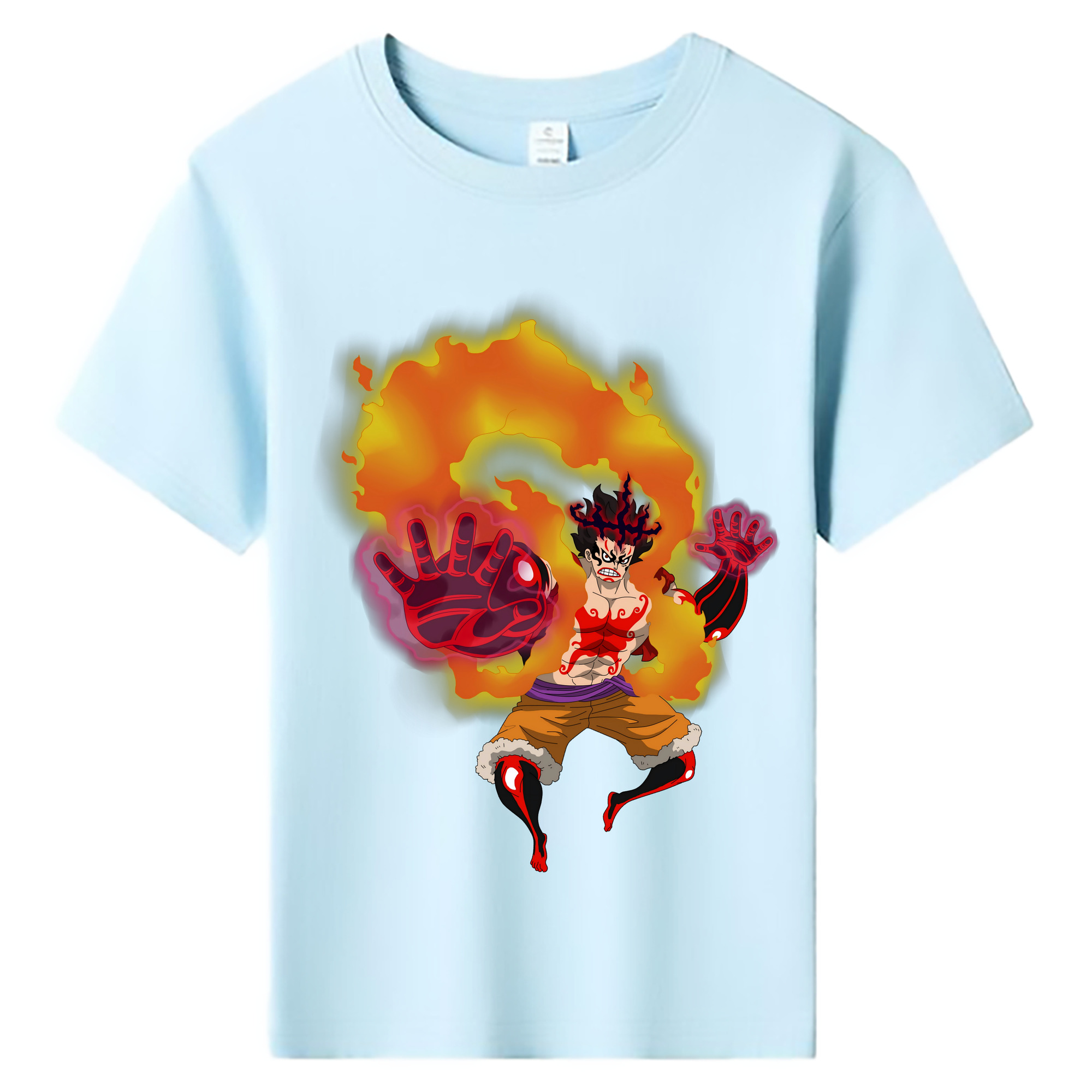 ワンピース モンキー・D・ルフィ ONE PIECE Monkey D. Luffy 綿100％キッズTシャツ（フロントプリント）